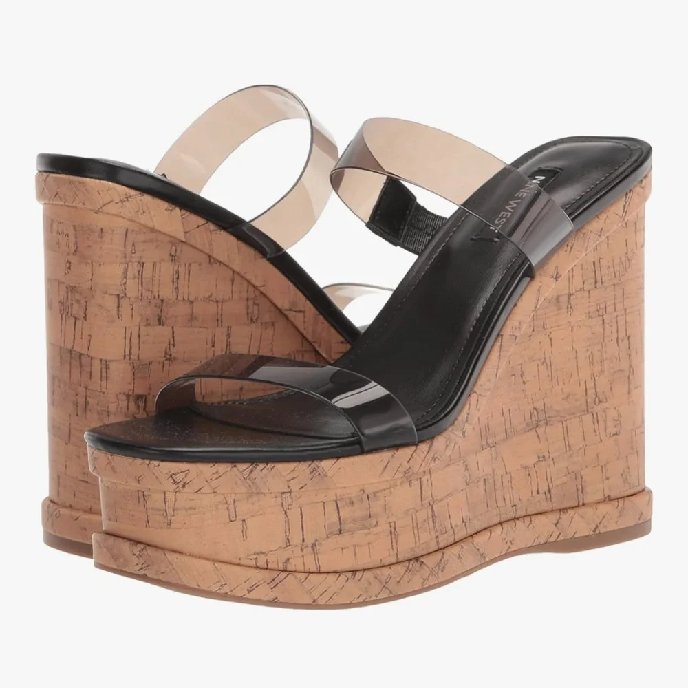 Nine West Women's Rapps Platform Wedge Sandal Sz 8M‼️ NWOT No Box